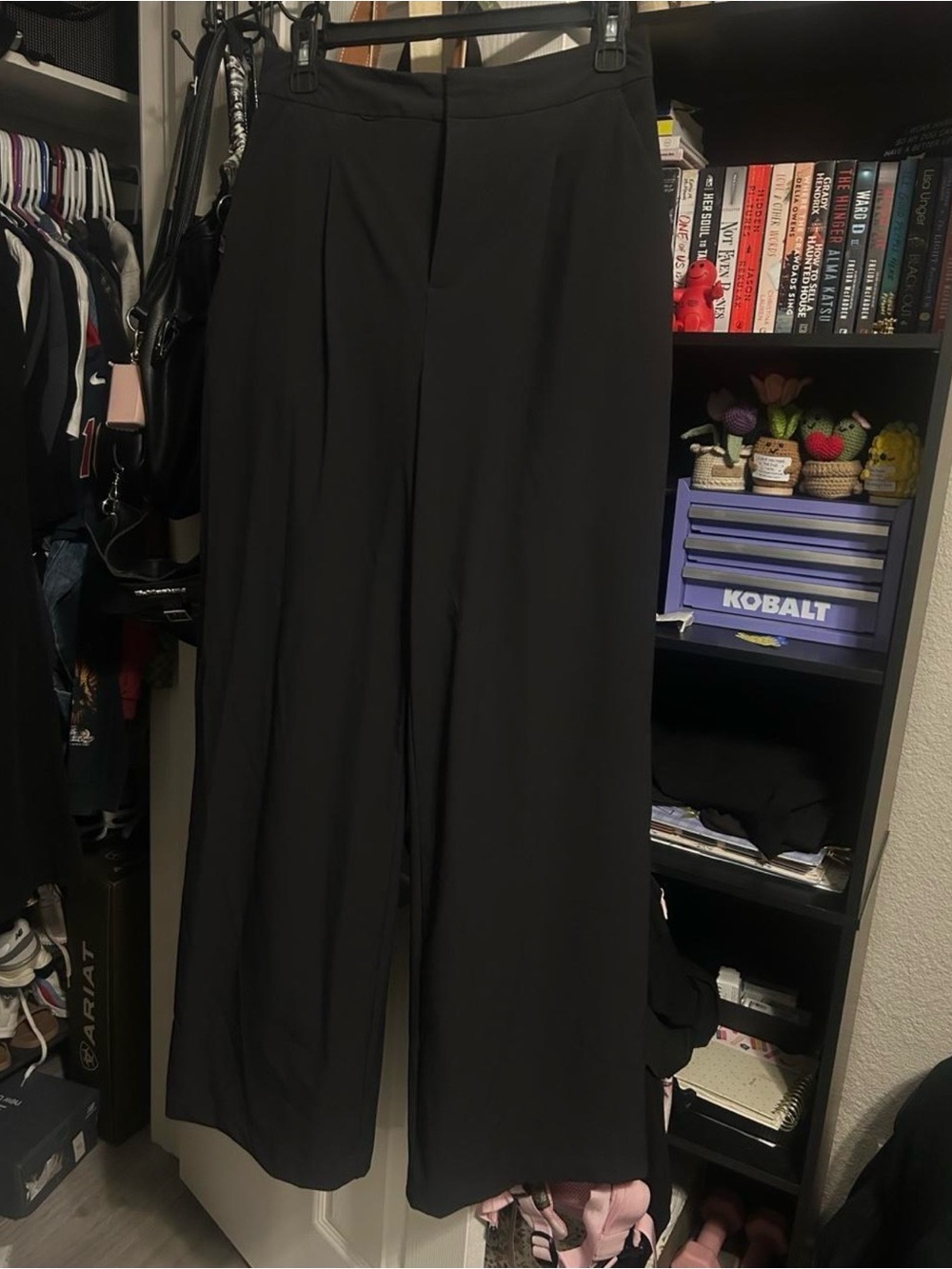 FIGS FIGSPRO Wide Leg Trouser Pants in Black Size Small.